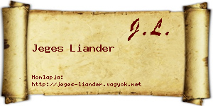 Jeges Liander névjegykártya